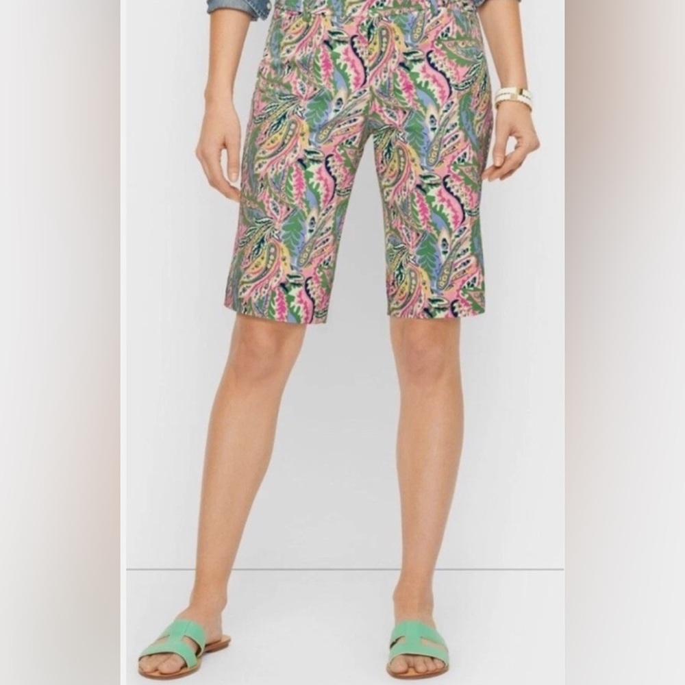 Talbots Colorful Paisley Print Bermuda Shorts